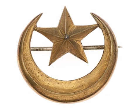 Indian Army. 18th Infantry Officer's pagri badge circa 1903-22.  Good scarce British made die-stamped gilt five pointed star 