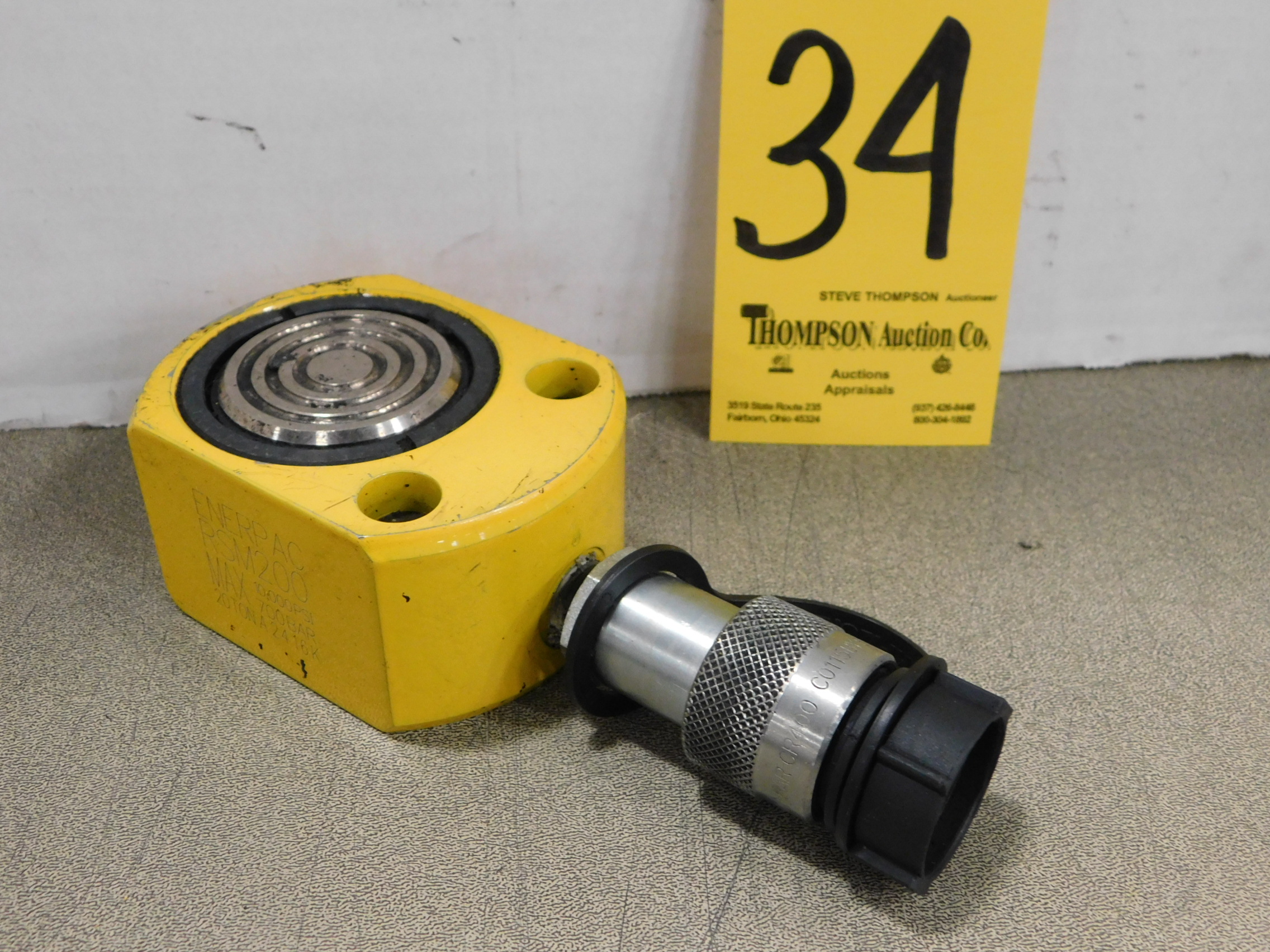 Enerpac Model RSM200 "Flat Jac" Hydraulic Cylinder, 20 Ton Capacity