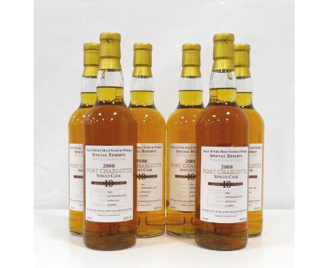 PORT CHARLOTTE 10Y0 - PRIVATE BOTTLING
A nice looking case of six bottles of Port Charlotte 10 Year Old Single Malt Scotch Wh