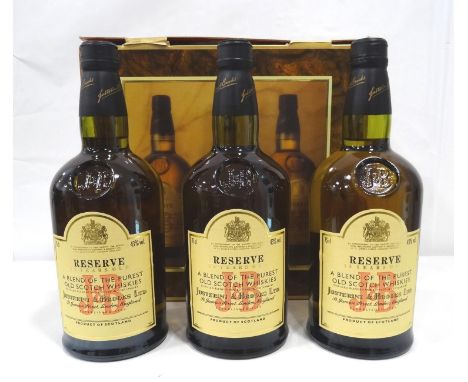 TRIO OF J&amp;B RESERVE 15YO
A boxed set of three bottles of the J&amp;B Reserve 15 Year Old Blended Scotch Whisky.  3 x 75cl