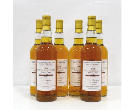 PORT CHARLOTTE 10Y0 - PRIVATE BOTTLING
A nice looking case of six bottles of Port Charlotte 10 Year Old Single Malt Scotch Wh