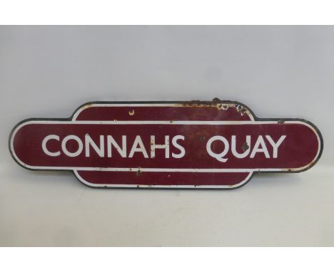 A Midland Region enamel station totem for Connahs Quay, fully flanged,  36 1/2 x 10 1/4"