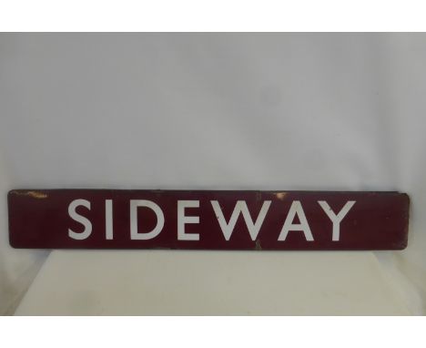 A Midland Region rectangular enamel station sign for Sideway, 60 x 9".