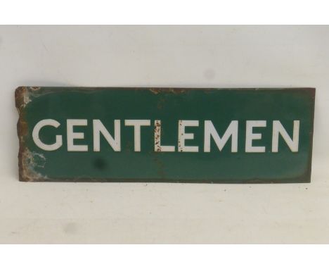 A Southern Region rectangular enamel sign for Gentlemen, made by Mead McLean & Co. Ltd. London, 18 x 6".