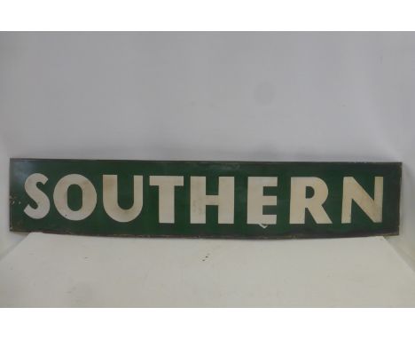 A rectangular enamel sign - Southern, 54 3/4 x 10 1/2".