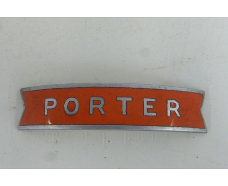 A Porter fishtail part enamel badge by Gaunt of London. 