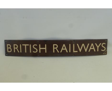 A rectangular enamel sign - British Railways, 25 1/2 x 4".