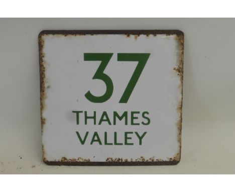 A Thames Valley square enamel plaque, 37, 5 x 5".