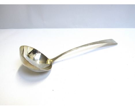 An Edinburgh silver ladle with monogrammed handle, double thistle struck mark, 204g