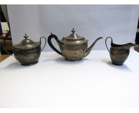 A Continental silver tea service marked I&amp;PT with dog's head, 1442g
