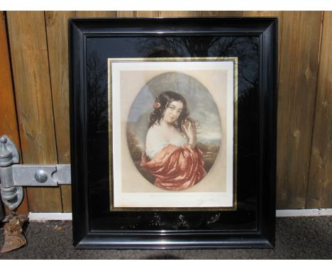 Herbert Stodart Pure Mezzotint "Lovely Brunette" Limited Edition 15/300, 30cm x 25cm