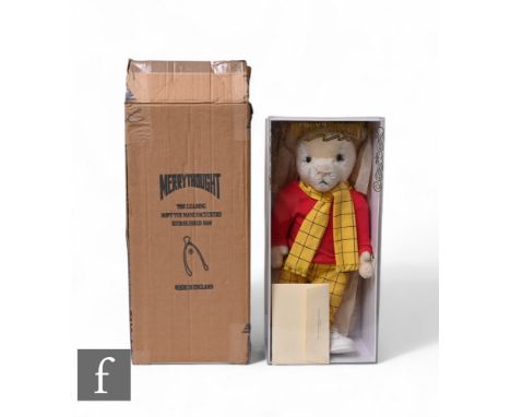 A Merrythought for Teddy Bears of Whitney Rupert Bear soft toy, with tags, length 47cm, boxed with outer card box.