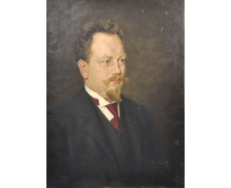 Queck, R. Alfred. 1877 Weimar - 1932Portrait eines Herren mit Spitzbart. Öl auf Leinwand. 1909. Signiert und datiert u.re. Ni