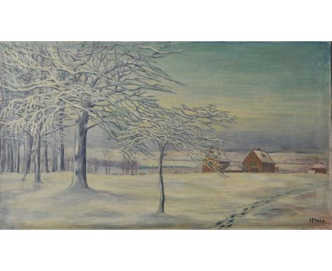 Merz, Helene1890 Hohenstein-Ernstthal - 1973 Karl-Marx-Stadt Große Winterlandschaft. Öl auf Leinwand, erste Hälfte 20. Jh. Si