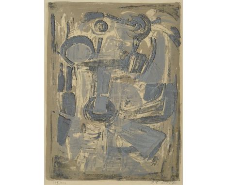 Gillet, Roger-Edgar. 1924 Paris-2004 Saint-SuliacAbstrakte Komposition. Farblithografie. u. re. sign. num. Expl. 235/360. 32,
