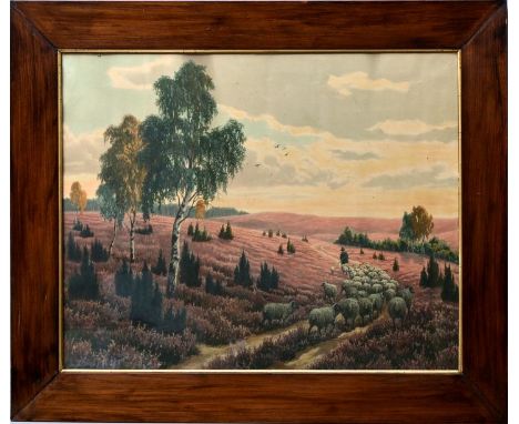 Rahmen, um 19207,5 cm Holzleiste, Eiche, Innenleiste Gold, verglast. LM 55 x 72 cm, FM 57 x 75 cm, Außenmaß 72,5 x 89 cm. Bei