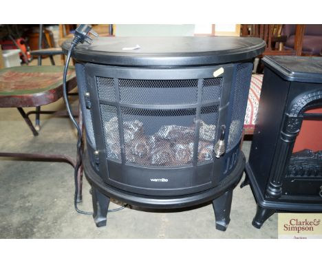 A warm light electric fire