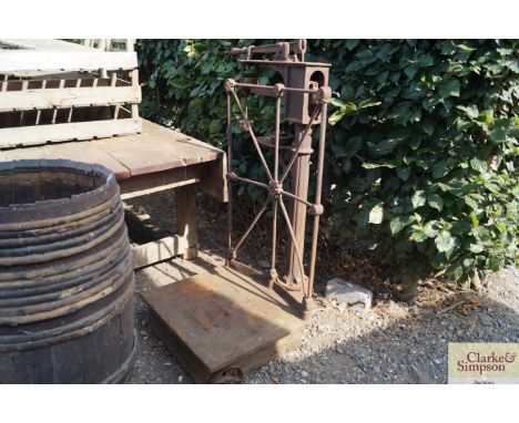 A large set of cast iron scales, Lowestoft makers 