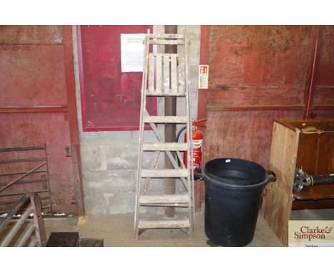 A wooden step ladder