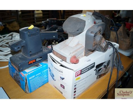 A Performance belt sander and an orbital sander 