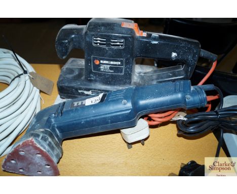A Black &amp; Decker orbital sander and a Titan detail sander
