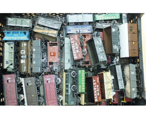 OO gauge, Bachmann, Lima, Hornby, Mainline, etc, approximately sixty wagons, (no boxes).