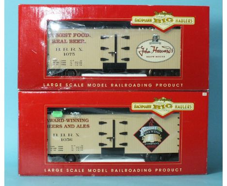 Bachmann 'Big Haulers' G Gauge, wagons: 98690 and 98682, boxed, (2).