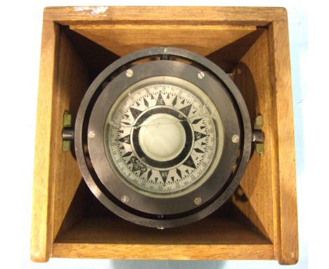 A Japanese maritime compass by Daiko Keiki Seisakusho, boxed.
