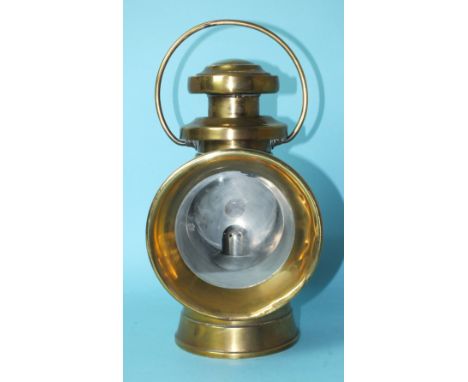 A Jos Lucas Ltd "King of the Road" brass carbide car lamp, 34cm high.
