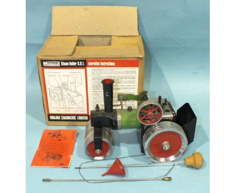 Mamod SR1A steamroller with burner, in original box with instruction leaflet and accessories.