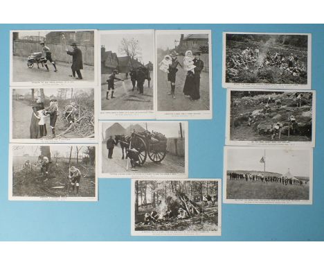 Boy Scouts postcards: a set of six "Boy Scouts Good Turns" and a part-set (4/6) "Boy Scouts at Lt-Gen Baden-Powell's Holiday 