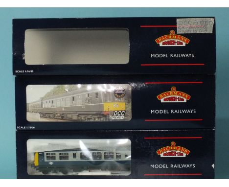 Bachmann OO gauge, 32-902A Class 108 two-car DMU, BR blue/grey, boxed with sleeve.