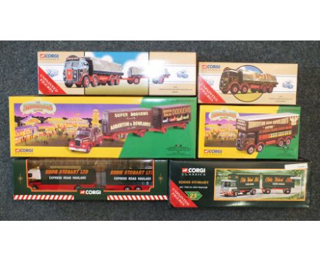 Corgi, Showman's Range no.15901 Scammell Highwayman and 27801 Atkinson Truck Set, three Eddie Stobart issues, 97369, 97327 an
