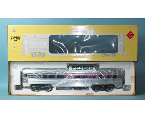 Aristo Craft Trains, 1 Gauge, Streamline Vista-Dome Car, boxed.