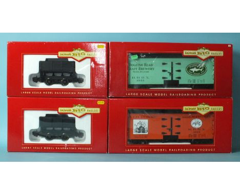Bachmann 'Big Haulers' G Gauge, wagons: 98685, 98692 and two 92503, (4).