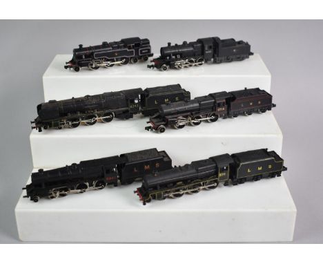 A Collection of Seven N Gauge Unboxed Locomotives and Six Tenders, LMS and British Rail, To Include Graham Farish BR 4MT Tank