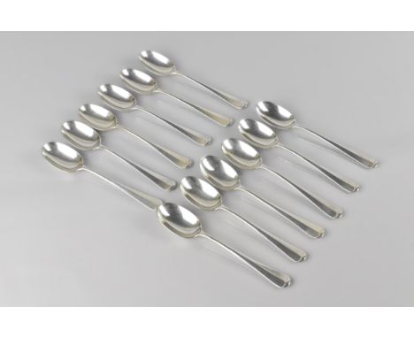 A Set of Twelve George VI Silver Teaspoons by William Hutton &amp; Son Ltd, Elven with Sheffield 1940 Hallmarks and One with 