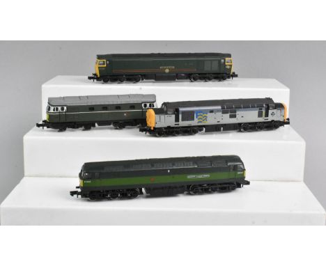 A Collection of Four Unboxed N Gauge Locomotives, To Include Graham Farish BR Class 47 'Isambard Kingdom Brunel', Class 37 &a