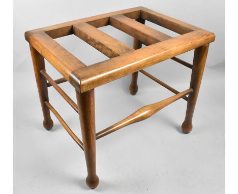 A Late 19th Century Beech Luggage Stand Stamped 'Edwards &amp; Roberts 2944 3', 53x38x46cm high