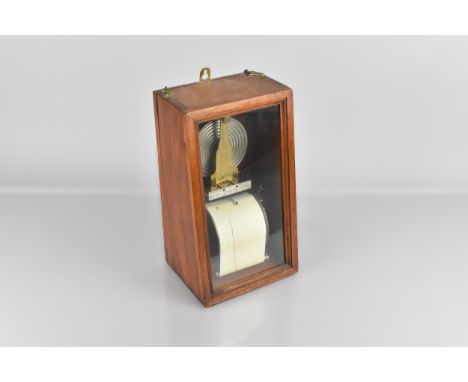 A Late 19th Century Mahogany Cased Wall Mounted Barograph, Antoine Redier Patent, the Glazed Angled Case with Hook and Eye Fa
