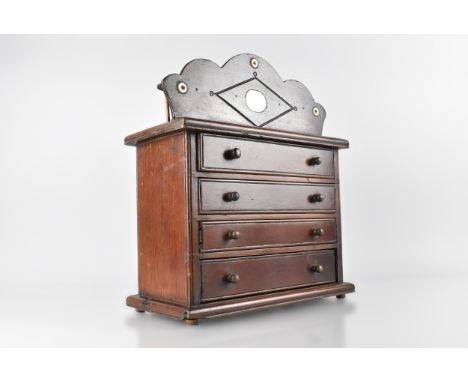 A Late Victorian/Edwardian Mahogany Double Sided Collectors Cabinet the One Side with Four Long Drawers and Mirrored and Moth