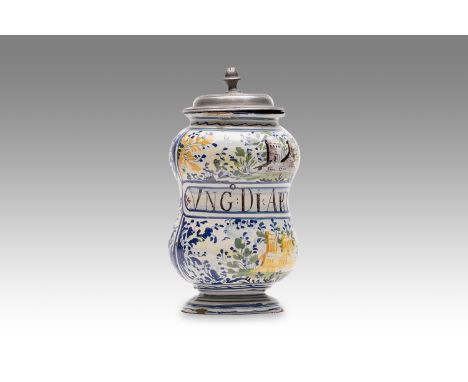 18th century | height: 17 cm | region: Albisola | country: Italy | condition: good | provenance: private pharmacy museum | Al