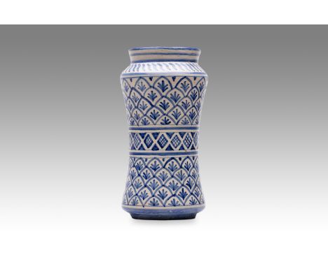 20th century | height: 27 cm | country: Italy | condition: good | provenance: private pharmacy museum | Albarello faience pot