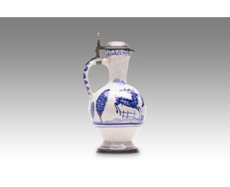 19th century | height: 23 cm | country: Germany | condition: good | provenance: private pharmacy museum | Albarello faience p