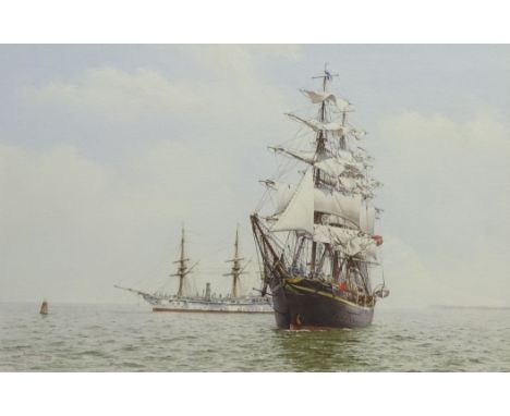 Roger Davies (British 1945-): Portrait of the Tall Ship 'Georg Stage', watercolour signed 33cm x 52cmDDS - Artist's resale ri