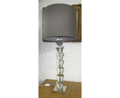 PORTA ROMANA FISHBONE TABLE LAMP, with shade, 75cm H. (with faults)