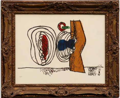 LE CORBUSIER 'Eights', lithograph on japon, 1963/1974, hand numbered from the edition of 65, initialled and dated in the plat
