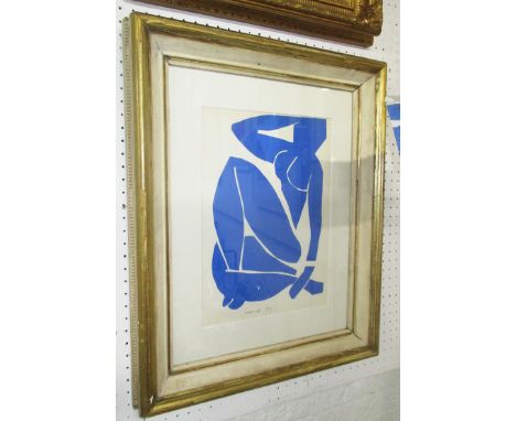HENRI MATISSE 'Nu Bleu IX', original lithograph from the 1934 edition after Matisse's cut-outs, printed by Mourlot, 47cm x 27
