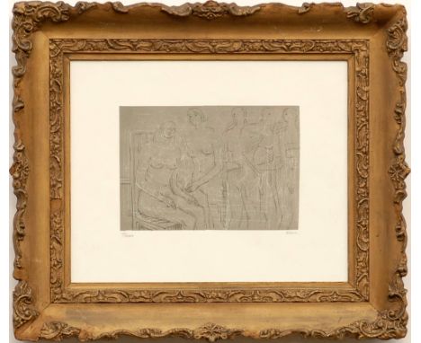 HENRY MOORE 'Figures', original lithograph, 1974, hand signed and numbered from the edition of 35, Ref Cramer 341 & The Tate 