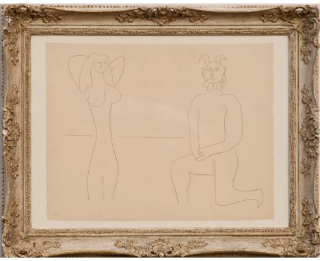 PABLO PICASSO 'Mes dessins d'Antibes - Femme et Faune', 1958, lithograph, printed by Daniel Jacomet, numbered edition of 300,